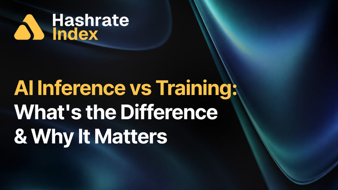 Blog header graphic with title "AI Inference vs Training: What's the Difference and Why It Matters"